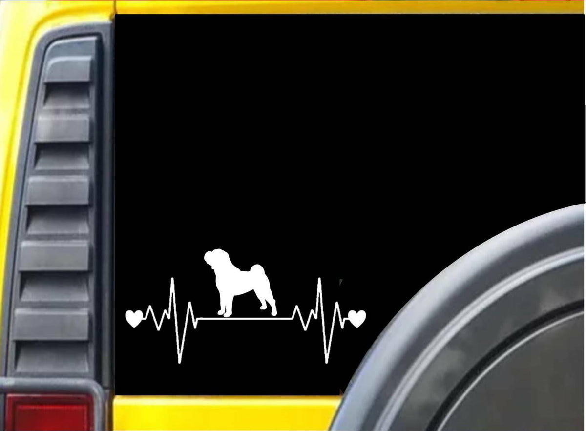 Shar-Pei Lifeline Dog Heartbeat Vinyl Decal – 8 Inch