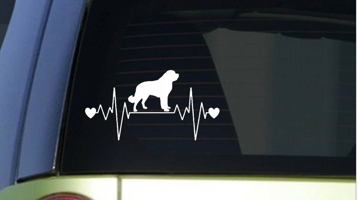Saint Bernard Heartbeat Lifeline Wide Vinyl Decal – 8 Inch