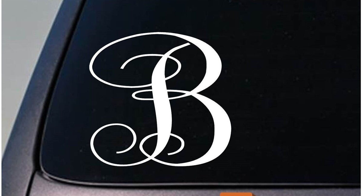 Letter B Monogram Vinyl Decal – 6 Inch