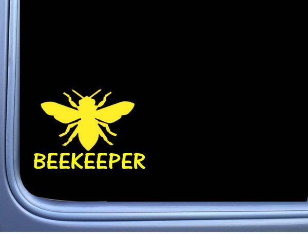 Beekeeper Yellow Decal M188 6" Vinyl sticker bee hive beekeeping bee