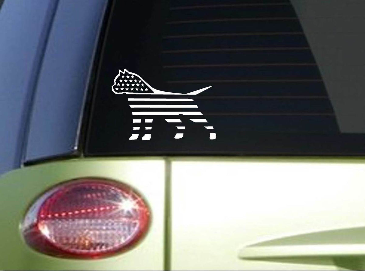 American Flag Pit Bull Vinyl Decal – 8 Inch