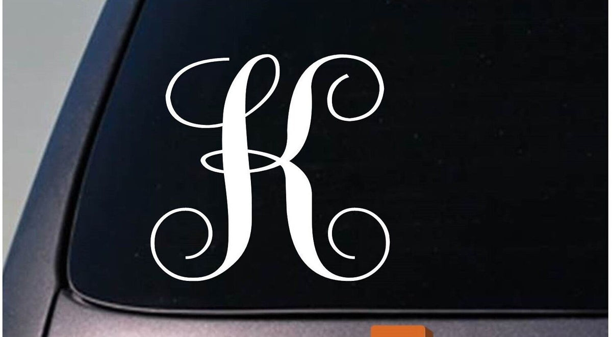 Letter K Monogram Vinyl Decal – 6 Inch