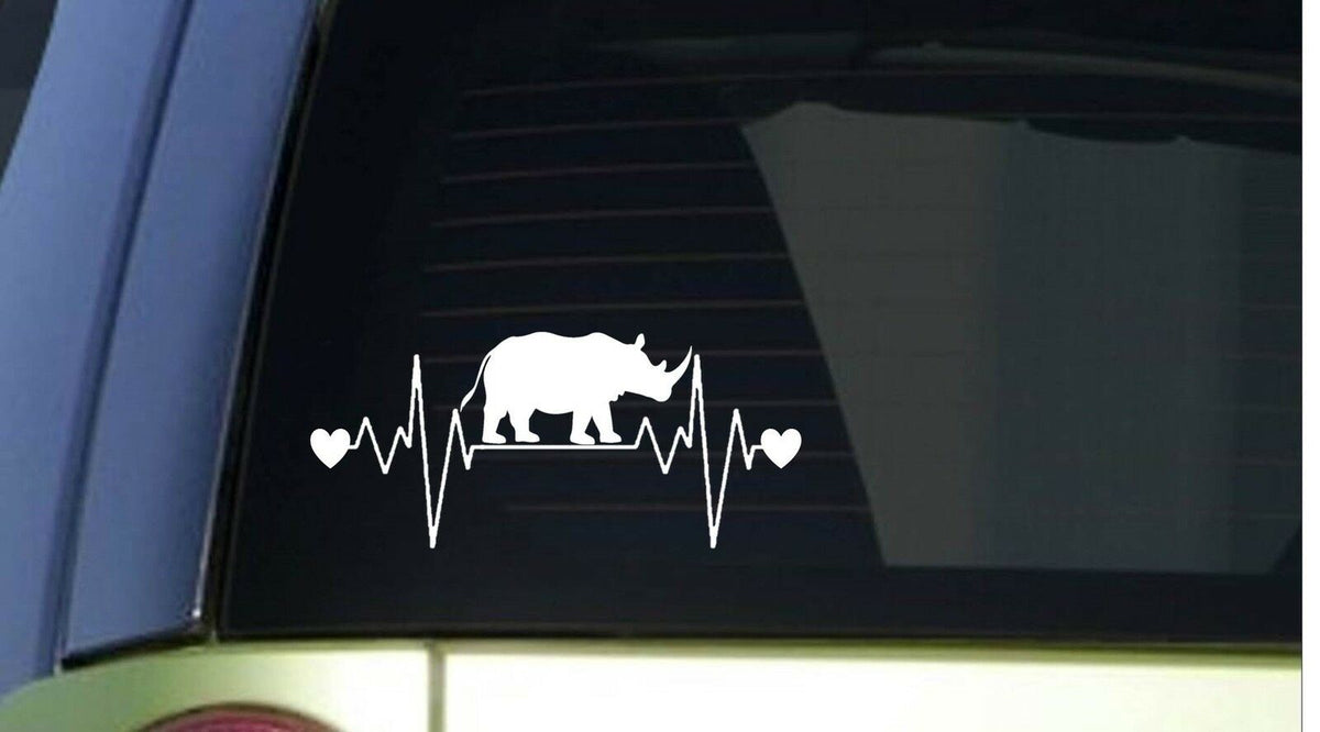 Rhino Heartbeat Lifeline Wide Vinyl Decal – 8 Inch