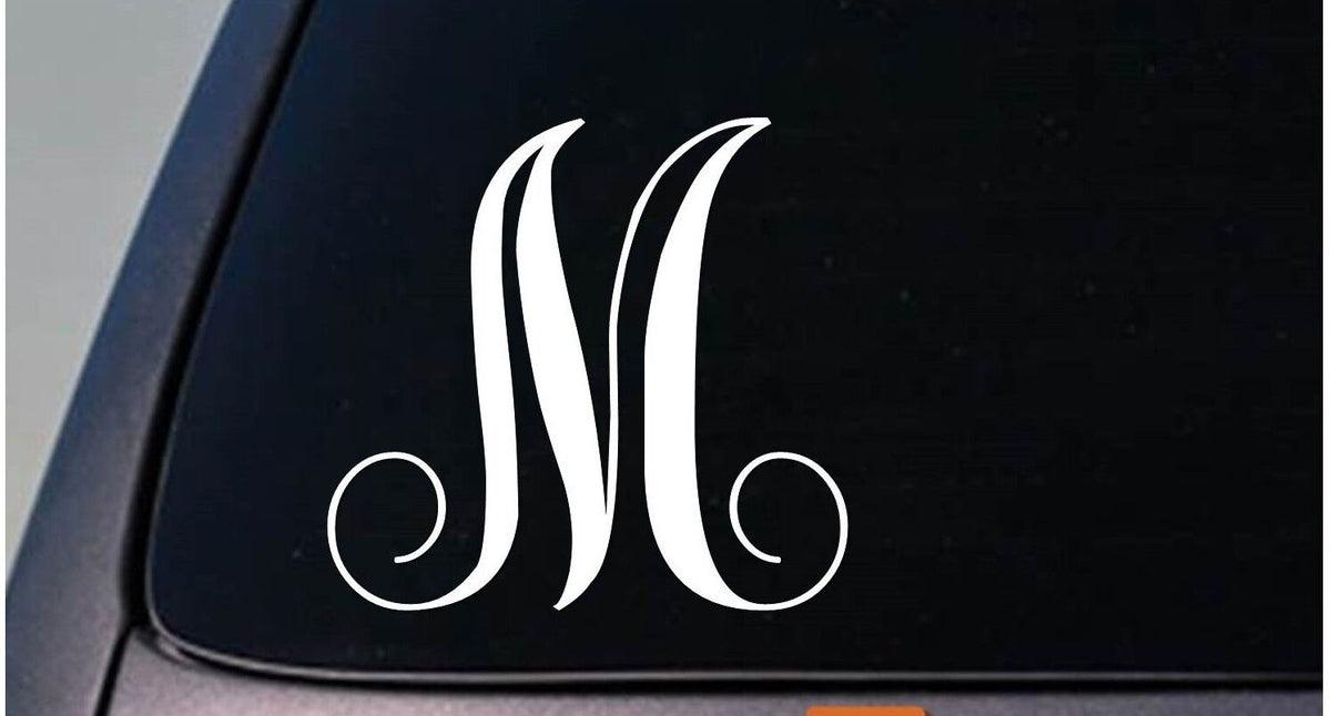 Letter M Monogram Vinyl Decal – 6 Inch