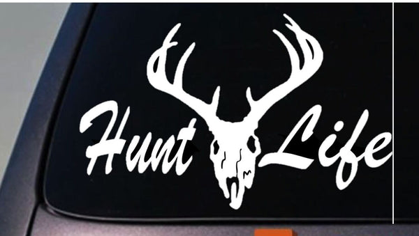 hunt life sticker deer hunting buck grunt decal truck bow arrow tree stand doe