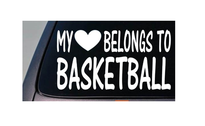 My Heart Belongs to Basketball Vinyl Decal