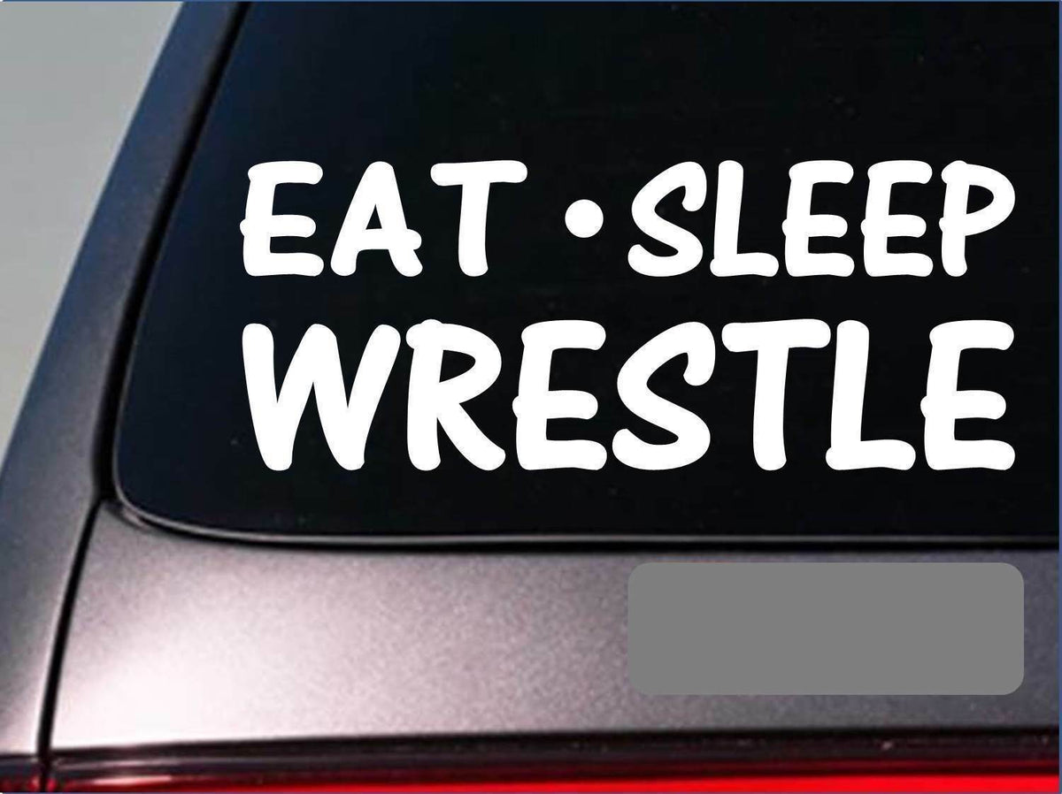 Eat Sleep Wrestle Vinyl Decal – 8 Inch