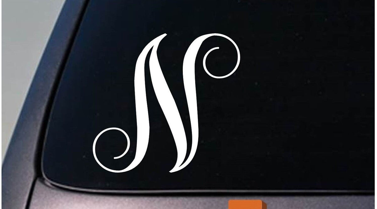Letter N Monogram Vinyl Decal – 6 Inch