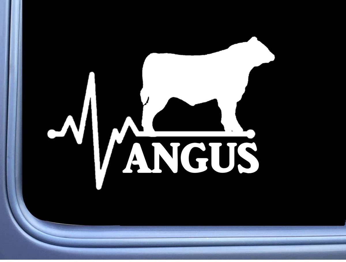 Angus Lifeline Word Bull Vinyl Decal – 6 Inch