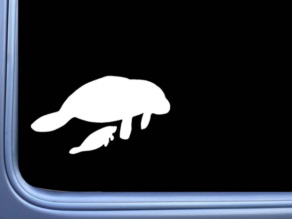 Manatee Family L362 8 inch Decal Sticker