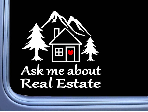 Ask Me About Real Estate Sticker OS 244 6" Decal agent sales house key closing