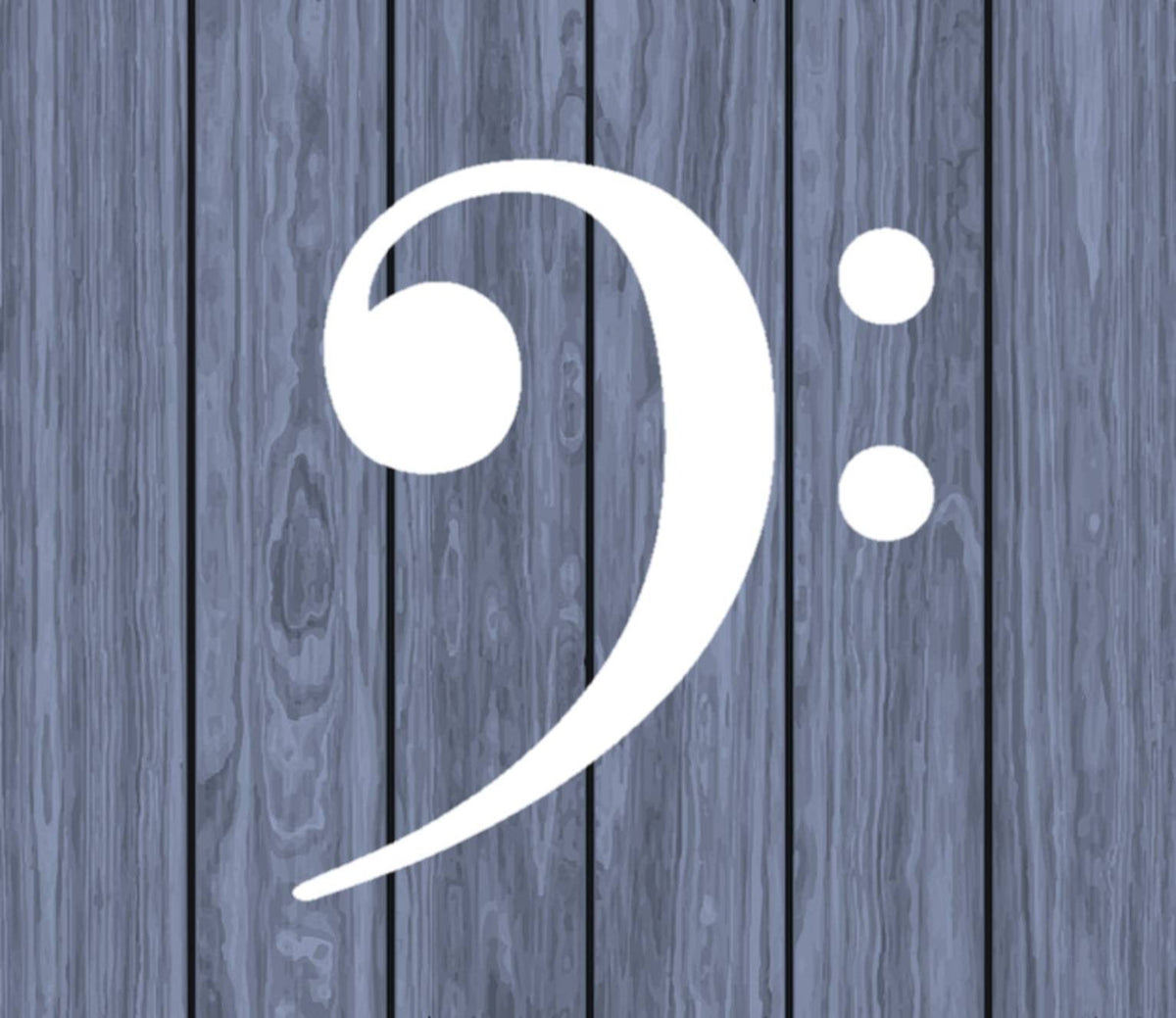 Bass Clef Vinyl Decal – 6 Inch