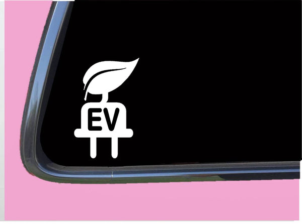 Ev Leaf Plug sticker Decal TP 944 6" electric vehicle hybrid car