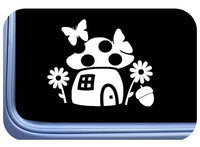 Mushroom Cottage Sticker OS 731 6" decal fairy butterfly flower gnome