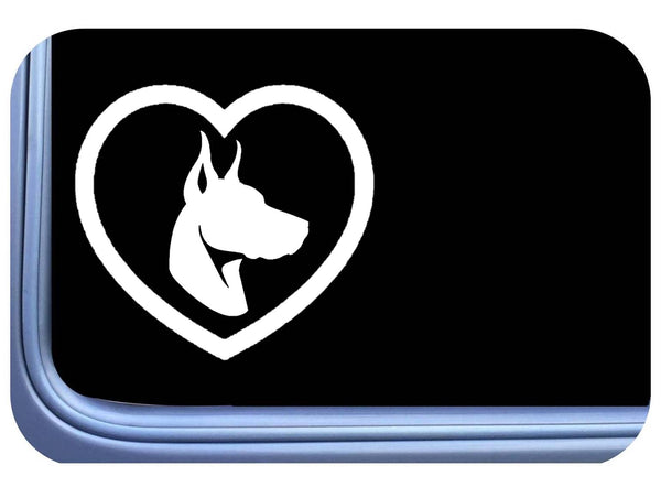 Doberman Heart Decal os 744 vinyl 6" Sticker dobie pinscher