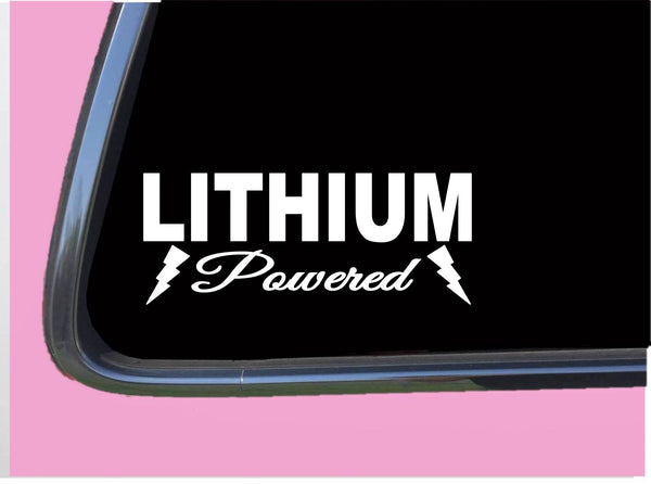Lithium Powered sticker Decal TP 941 8" ev electric vehicle hybrid car