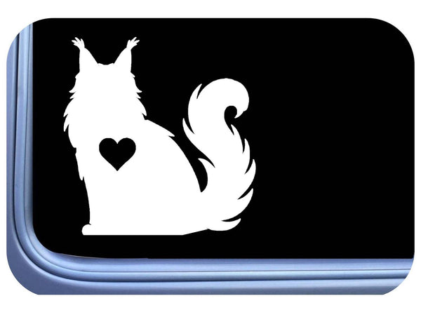 Maine Coon Cat Sticker Little Heart Decal OS 769 kitten 6 inch