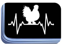 Silkie Chicken Decal Lifeline Heartbeat OS 758 8" sticker