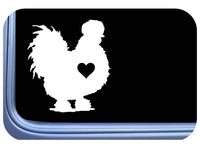 Silkie Chicken Decal Little Heart OS 759 sticker 6" inch
