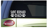 Saint Bernard Dad H863 8 inch Sticker decal whiskey barrel collar