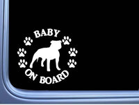 Baby on Board American Bully Uncropped L474 6" pitbull Sticker decal