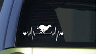 Greyhound heartbeat lifeline *I221* 8" wide Sticker decal dogracing whippet