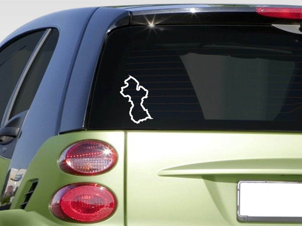 Guyana 6" sticker *E935* country decal outline pride capital city state