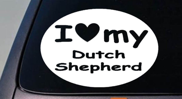 I LOVE MY DUTCH SHEPHERD SCHUTZHUND STICKER DOG  TRUCK WINDOW STICKER DECAL