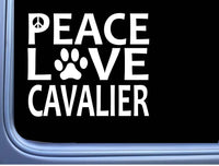 Cavalier King Charles Spaniel Peace Love L643 Dog Sticker 6" decal