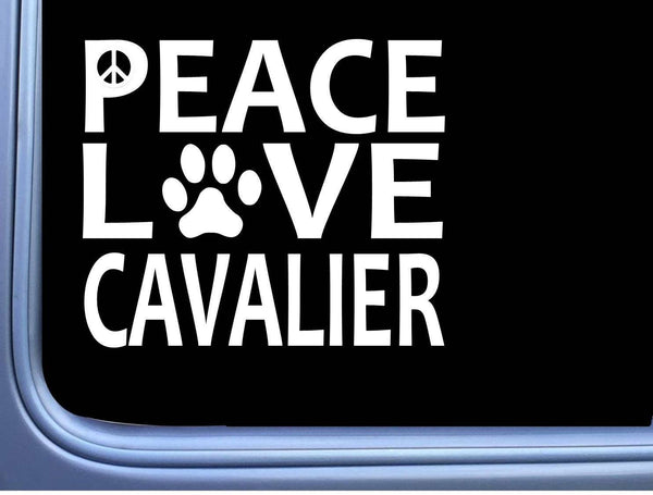 Cavalier King Charles Spaniel Peace Love L643 Dog Sticker 6" decal