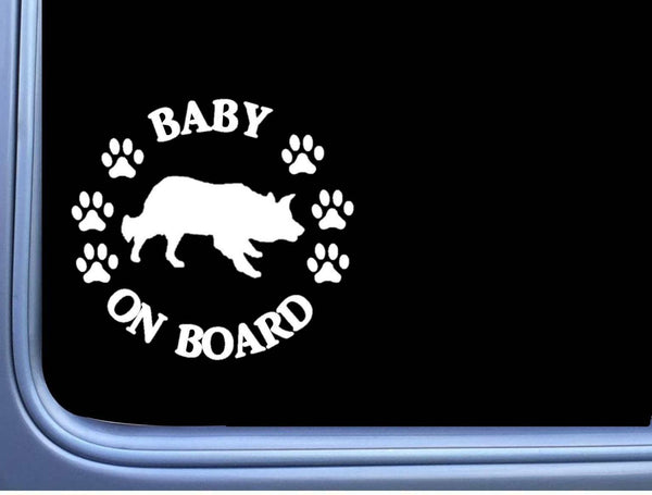 Baby on Board Border Collie L481 6" Sticker decal