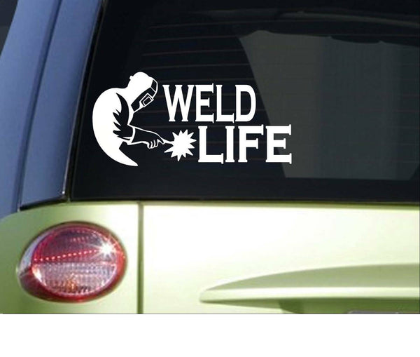 Weld Life Welder Sticker *I821* 8" length Vinyl welding decal