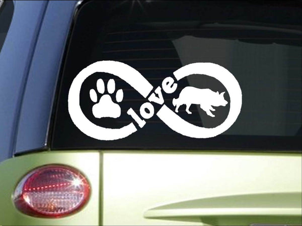 Border Collie Infinity sticker *H400* 4 x 8.5  inch vinyl dog love decal