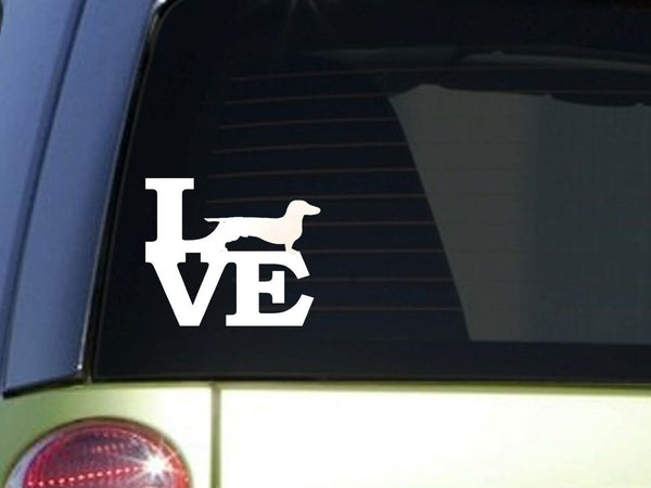 Dachshund Love 6" STICKER *F159* DECAL weiner dog bed chew toy dogfood treats