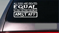 Amstaff equal Sticker *G596* 8" Vinyl dogfood pit bull dog breeding book dogs