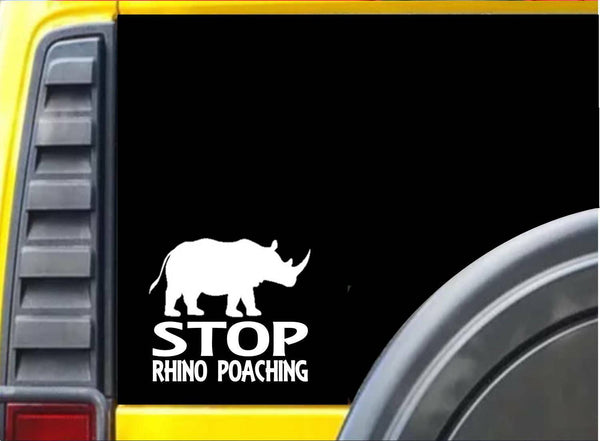 Stop Rhino Poaching K318 6 inch decal africa safari sticker