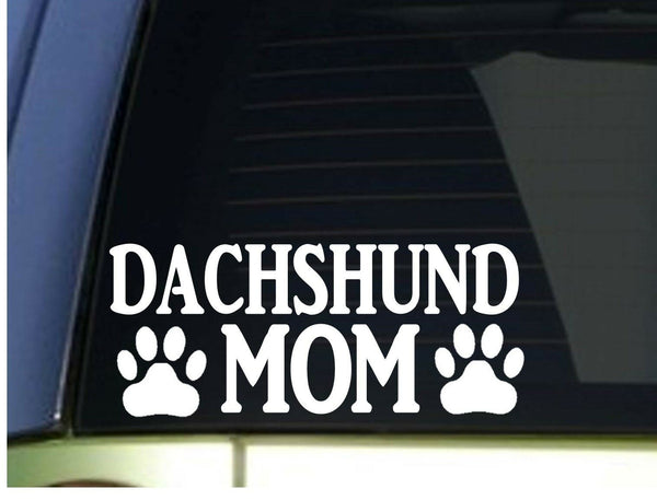 Dachshund Mom sticker *H348* 8.5 inch wide vinyl falconry leash collar