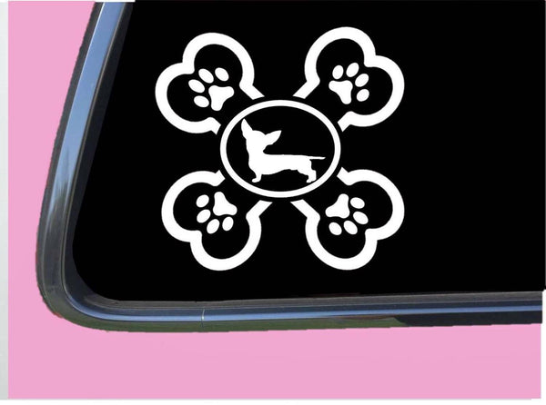 Chiweenie Crossbone TP 635 dog Decal 6 inch Sticker dog chihuahua dachshund