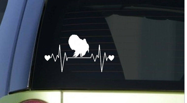 Turkey heartbeat lifeline *I260* 8" wide Sticker decal hunting call