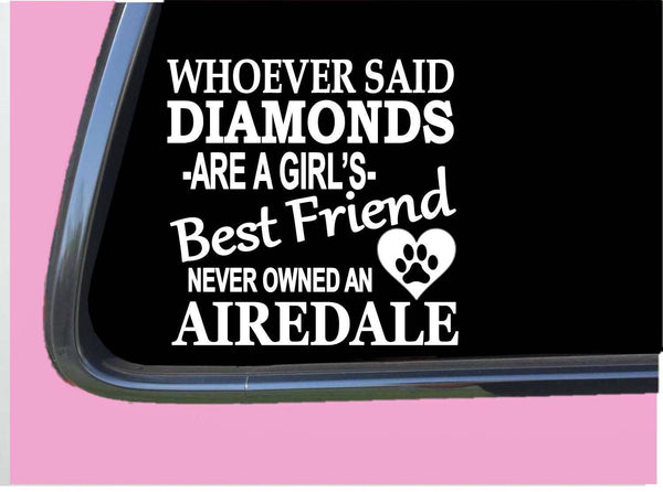 Airedale Terrier Diamonds TP 442 vinyl 6" Decal Sticker dog breed airdale