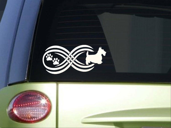 Tribal Scottie Infinity Sitcker *I784* 8.5 inch wide decal scottish terrier