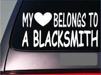 Blacksmith My heart belongs Sticker *G476* 8" Vinyl Decal horse shoe saddle