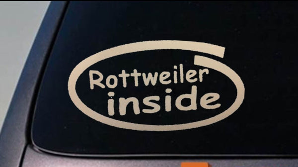 Rottweiler Inside Decal Sticker Vinyl Car Window Rottie