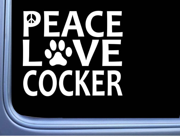 Cocker Spaniel Peace Love L606 Dog Sticker 6" decal