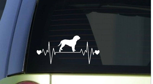 Dogue de Bordeaux heartbeat lifeline *I205* 8" wide Sticker decal french mastif