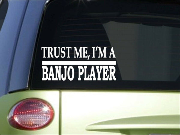 Trust me Banjo player *H460* 8 inch Sticker decal bluegrass music strings