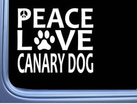 Canary Dog Peace Love L671 presa canario Dog Sticker 6" decal