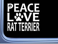 Rat Terrier Peace Love L609 Dog Sticker 6" decal