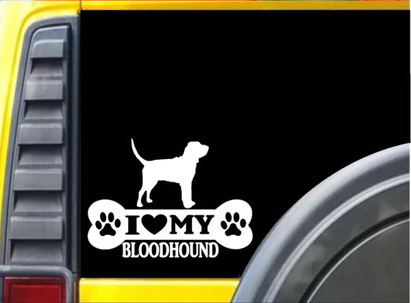 Bloodhound Bone L002 8 inch sticker dog decal