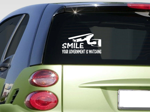 Smile your government is watching 8" sticker *E847* decal merica tea party vote